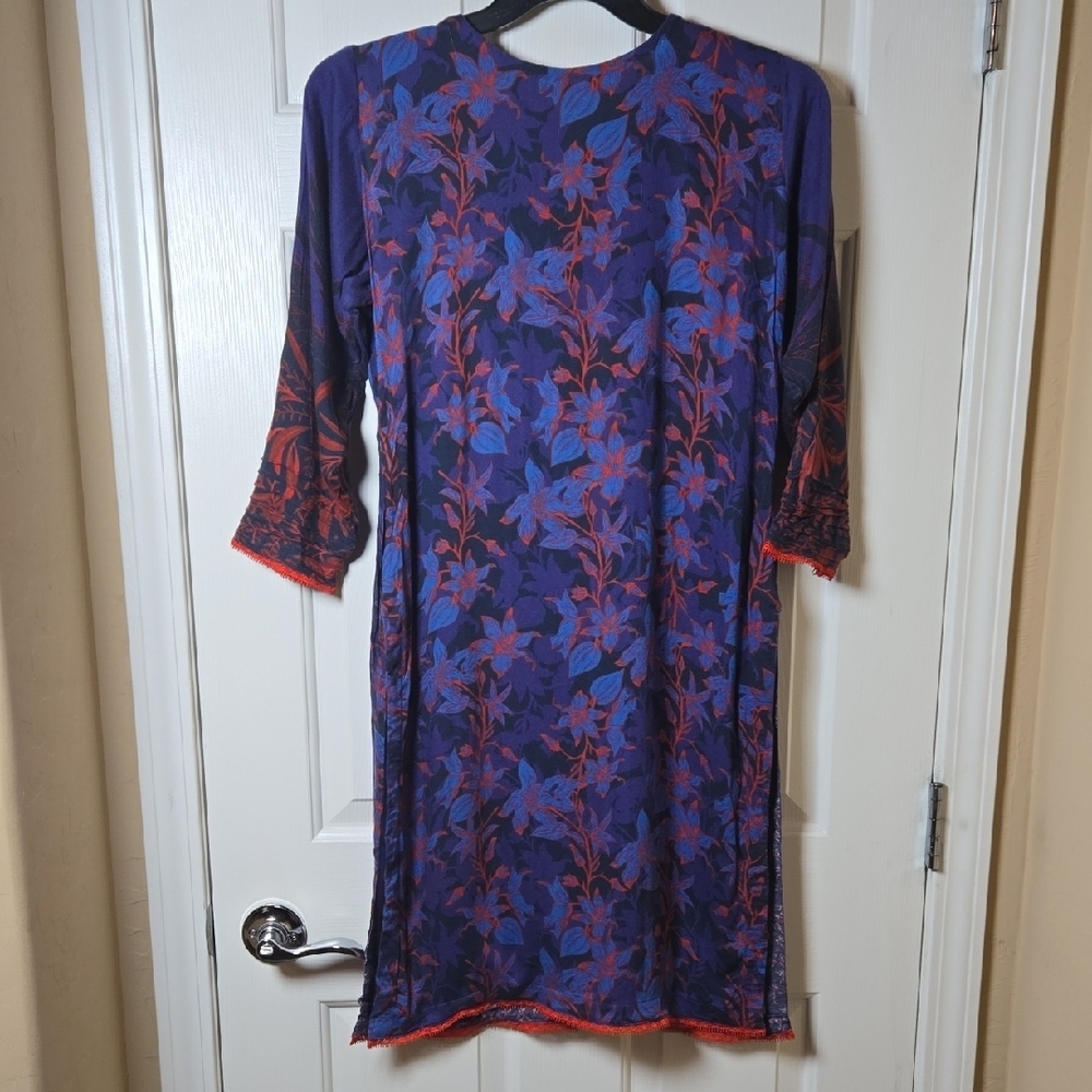 Hand Crafted Beautiful Tunic L Exotic Soft Elegant boho chic WHIMSY Artsy INDO - Picture 12 of 17